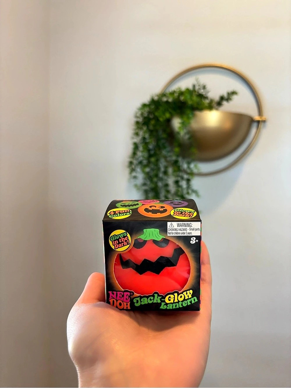 Nee Doh Jack-Glow Lantern Fidget Toy in Orange & Black Like New